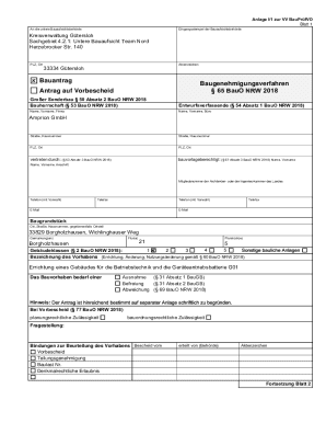 Bauantrag Vorbescheid NRW