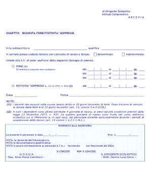 Italian School Leave Request Form