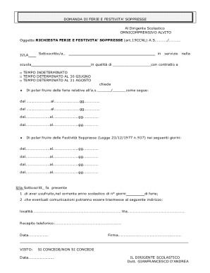 Vacation and Compensatory Holiday Request Form