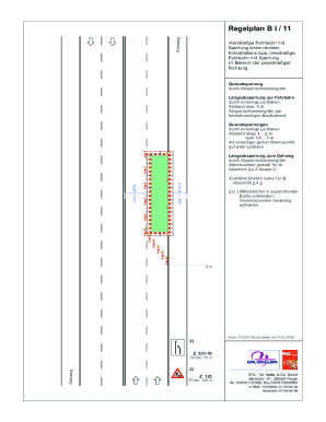 Regelplan B I / 11 Road Construction Template