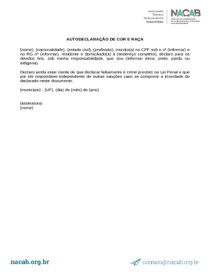 Self-Declaration of Race and Color