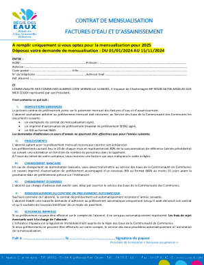 Contrat de mensualisation
