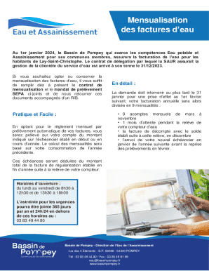 Water Bill Monthly Payment Contract