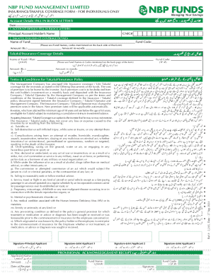 NBP Funds Insurance/Takaful Coverage Form