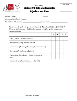 Wind Solo Adjudication Sheet
