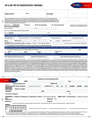 Bandhan Mutual Fund SIP Registration Form