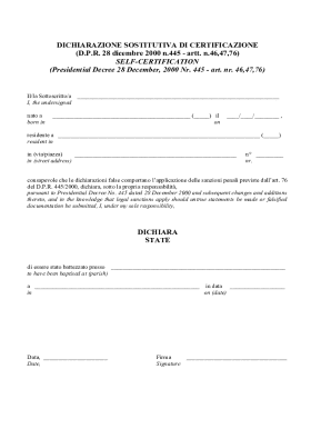 Self-Certification of Baptism