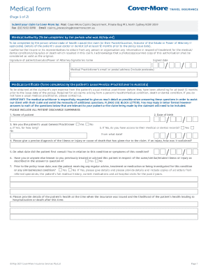 Cover-More Medical Claim Form