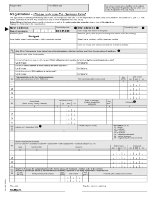German Resident Registration Form