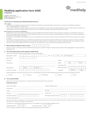 Medihelp Medical Scheme Application Form 2026