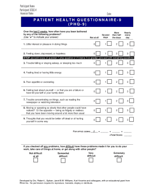 Patient Health Questionnaire 9