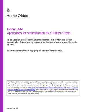 Form AN - Application for British Citizenship