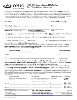 2024 Non-Filer and Earned Income Form for FAFSA