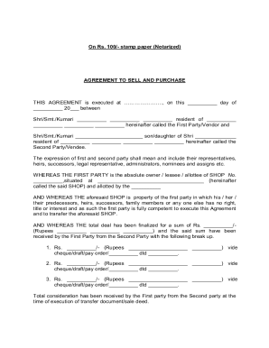Agreement to Sell and Purchase