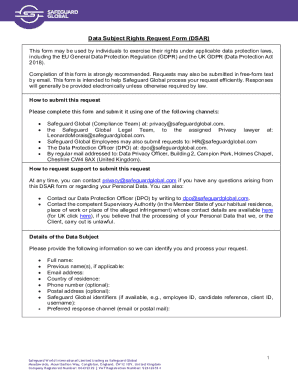 Data Subject Rights Request Form (DSAR)