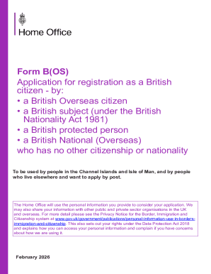 Form B(OS) Application for British Citizenship