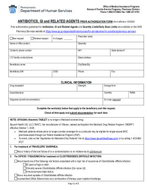 Pennsylvania Antibiotics Prior Authorization Form