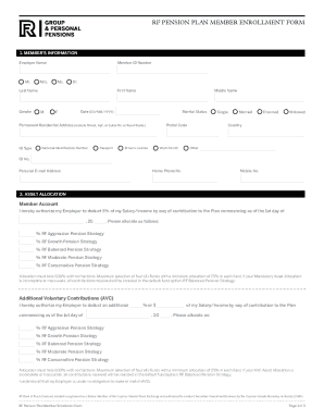 RF Pension Plan Member Enrollment Form