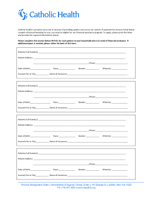 Catholic Health Financial Assistance Application