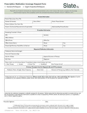 Prescription Medication Coverage Request Form