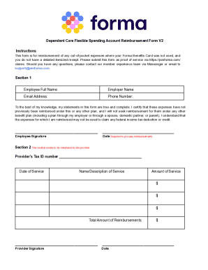 Dependent Care FSA Reimbursement Form