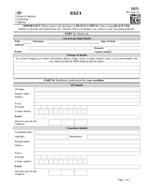 Dizziness Self Declaration Form