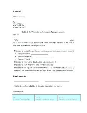 NRI Savings Account Application