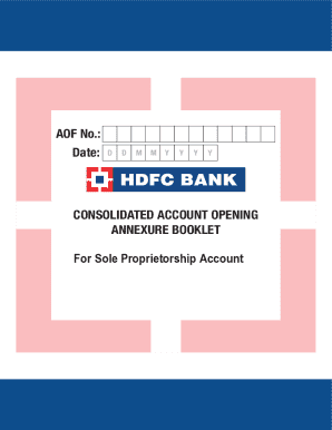 HDFC Bank Account Opening Form
