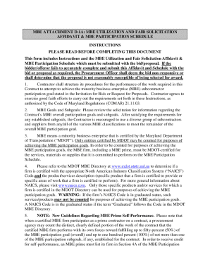 MBE Utilization and Fair Solicitation Affidavit