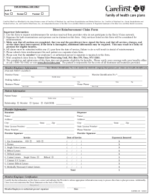 Direct Reimbursement Claim Form