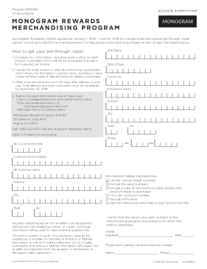 Monogram Rewards Claim Form