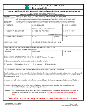 FERPA Consent to Release Educational Records