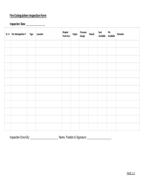 Fire Extinguisher Inspection Form