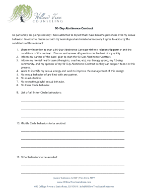 90-Day Abstinence Contract