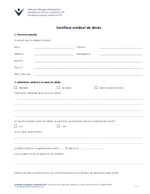 Swiss Medical Death Certificate