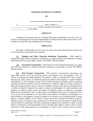 Florida Durable Power of Attorney