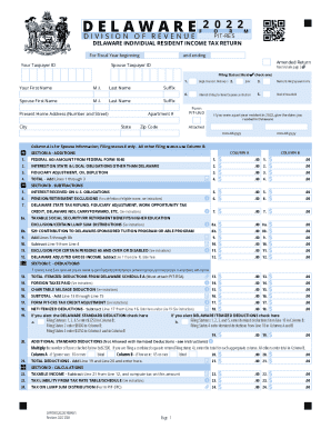Delaware Individual Resident Income Tax Return