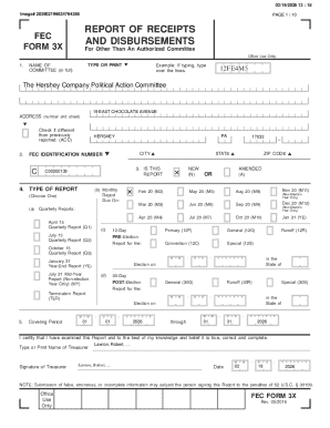FEC Form 3X Report