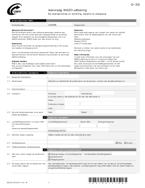 WAZO-uitkering Application Form