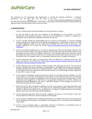 AuPairCare Au Pair Agreement