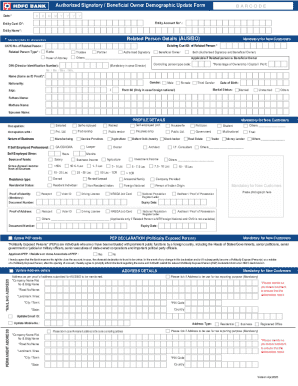 Authorized Signatory Beneficial Owner Demographic Update Form