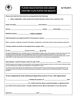 Player Registration Form