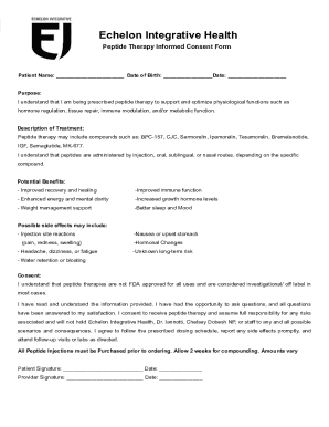 Peptide Therapy Informed Consent Form