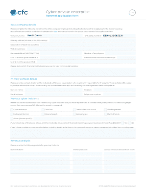 Cyber Private Enterprise US Renewal Application Form