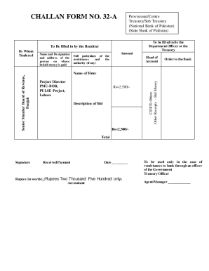 Challan Form 32-A