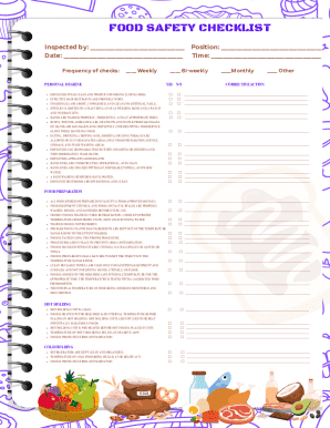 Food Safety Checklist Form