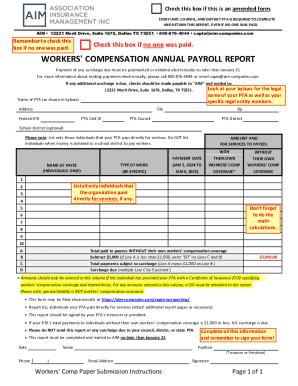 Workers' Compensation Annual Payroll Report