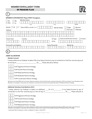 RF Pension Plan Member Enrollment Form