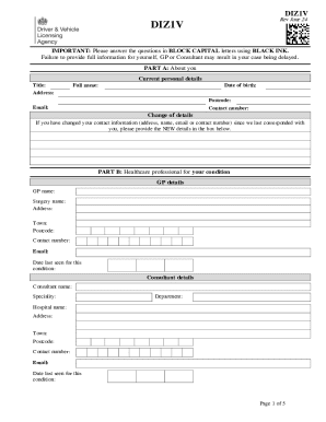 DVLA Dizziness Self Declaration Form