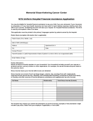 NYS Uniform Hospital Financial Assistance Application